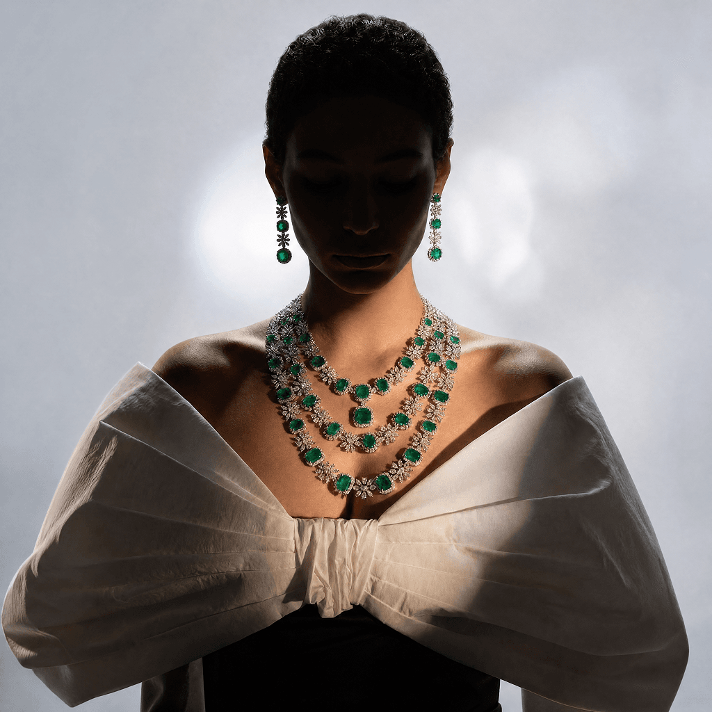 The Imperial Emerald Cascade Set