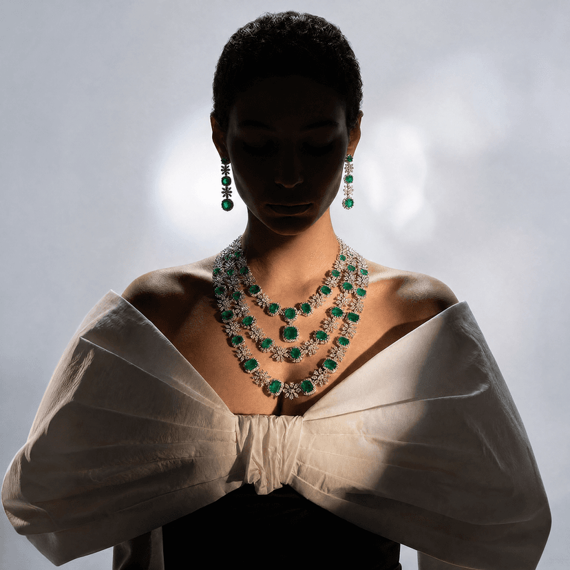 The Imperial Emerald Cascade Set