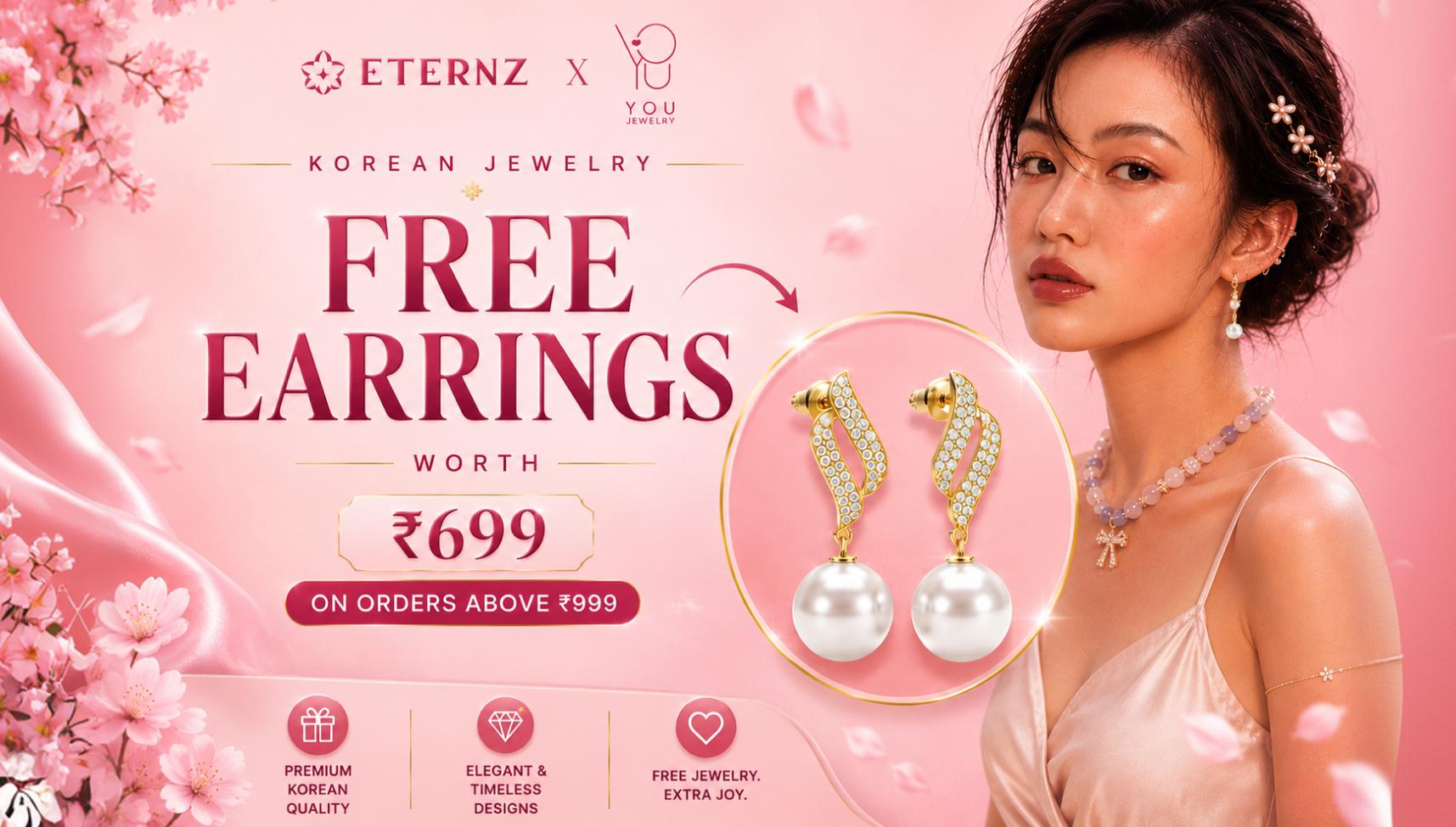 Free Korean Jewelry on orders above ₹999