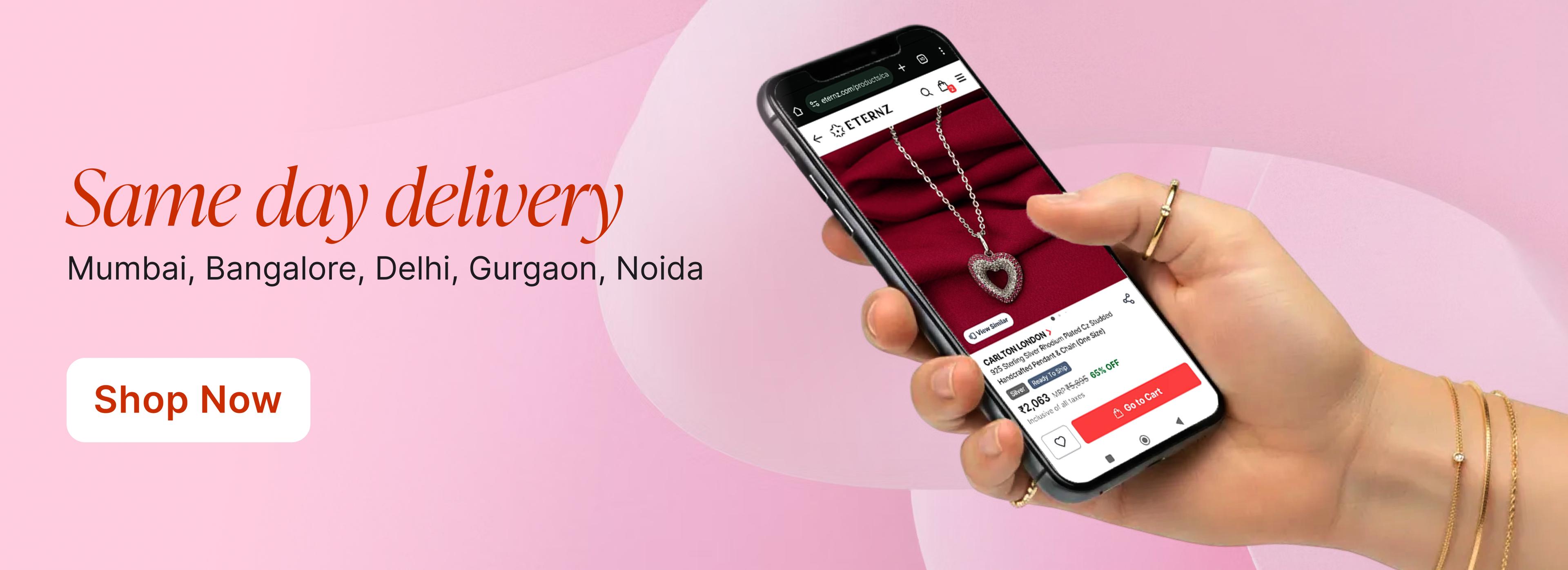 Shop jewelry with same day delivery on Eternz.