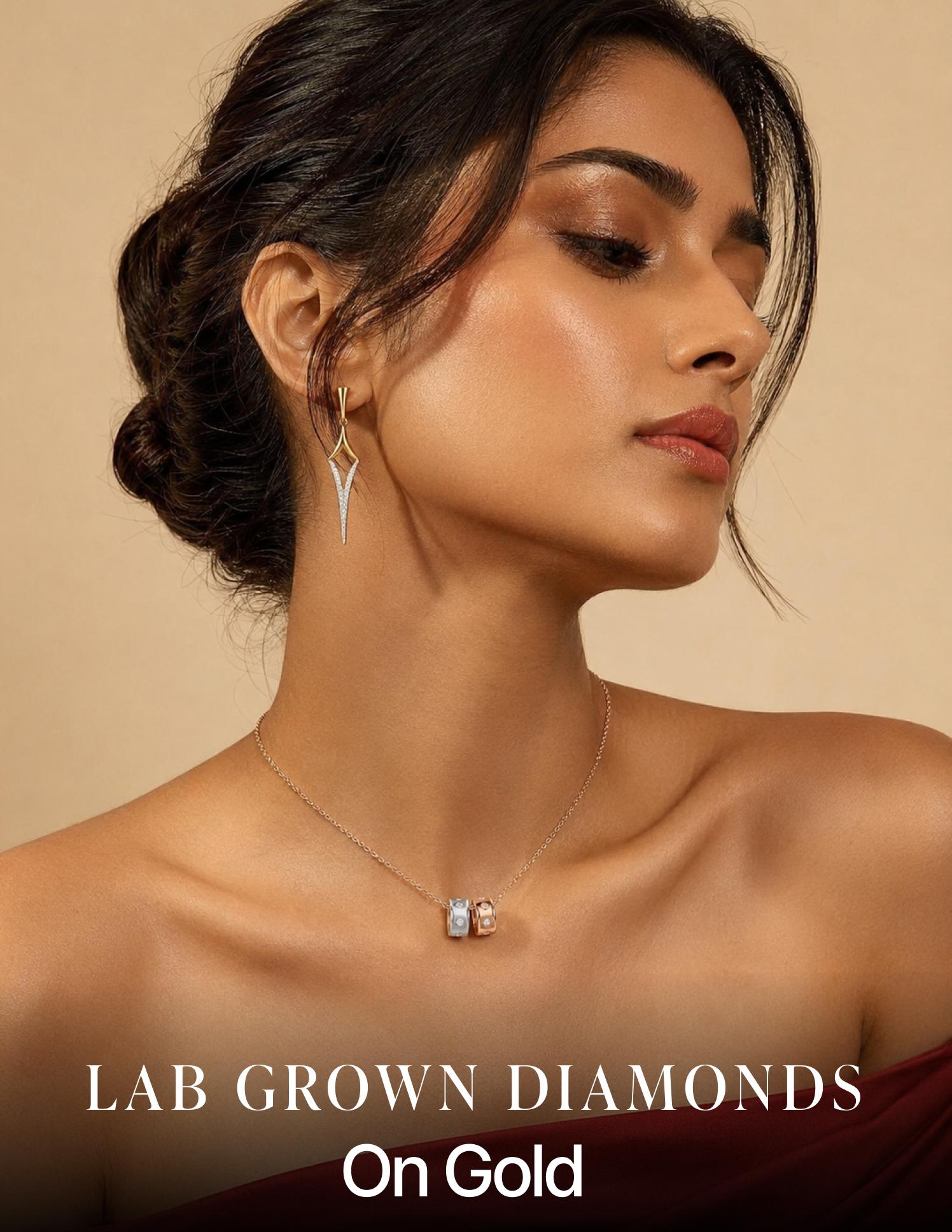 Shop Lab Grown Diamonds on Gold on Eternz.
