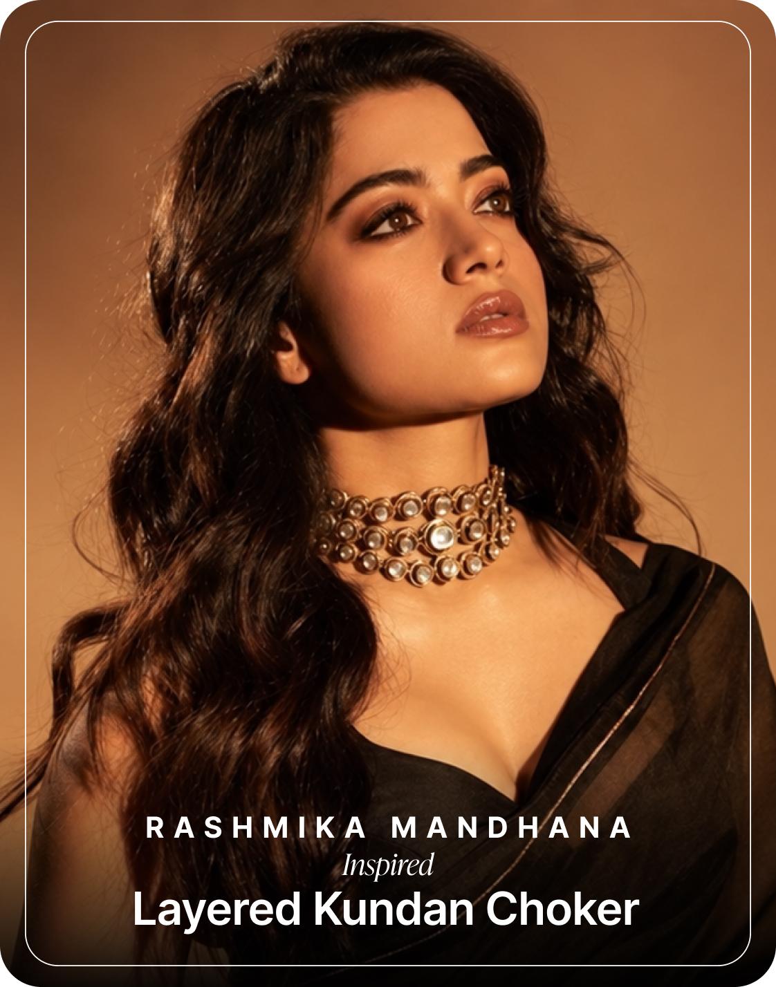Shop Rashmika Mandanna's Layered Kundan Choker on Eternz.