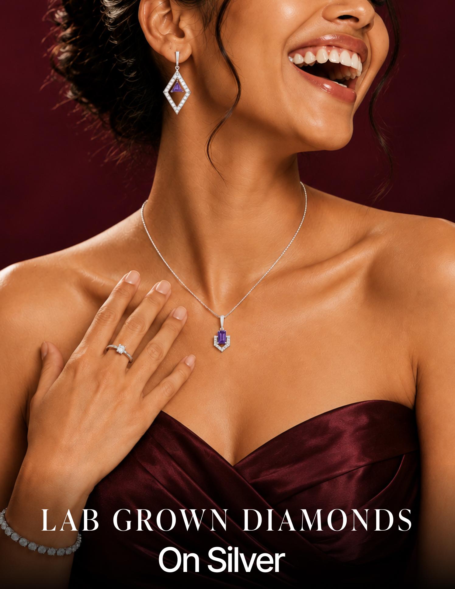Shop Lab Grown Diamonds on Silver on Eternz.