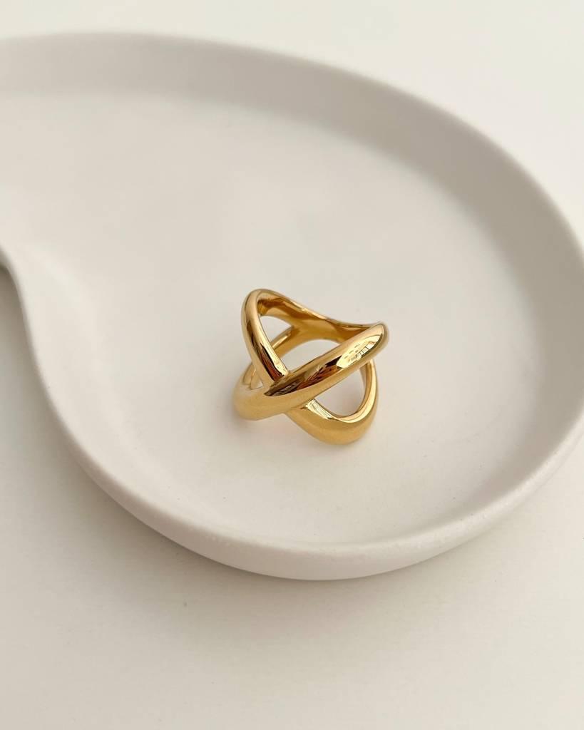 18K Gold Plated Statement Chunky Inez Ring