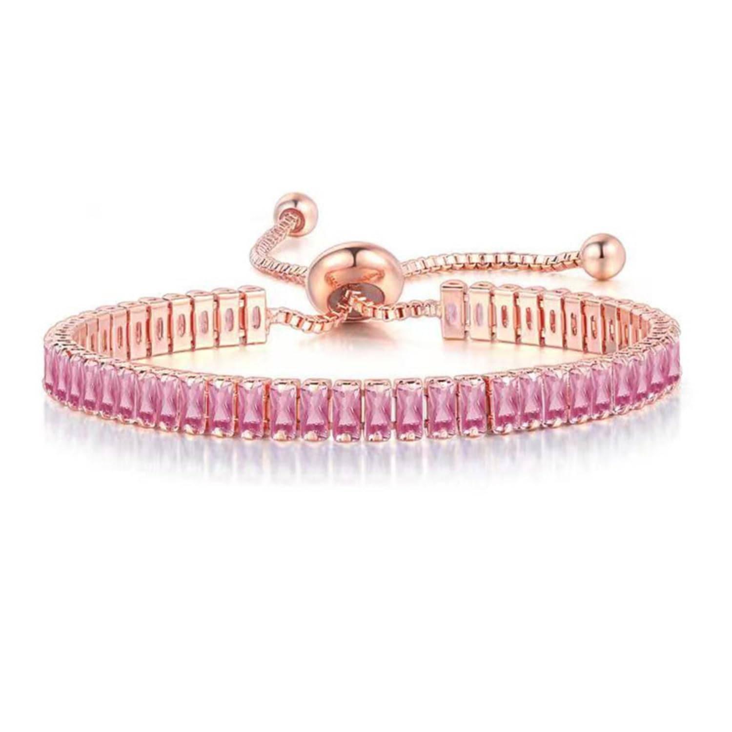 Rose Gold Plated Baguette Tennis Bracelet