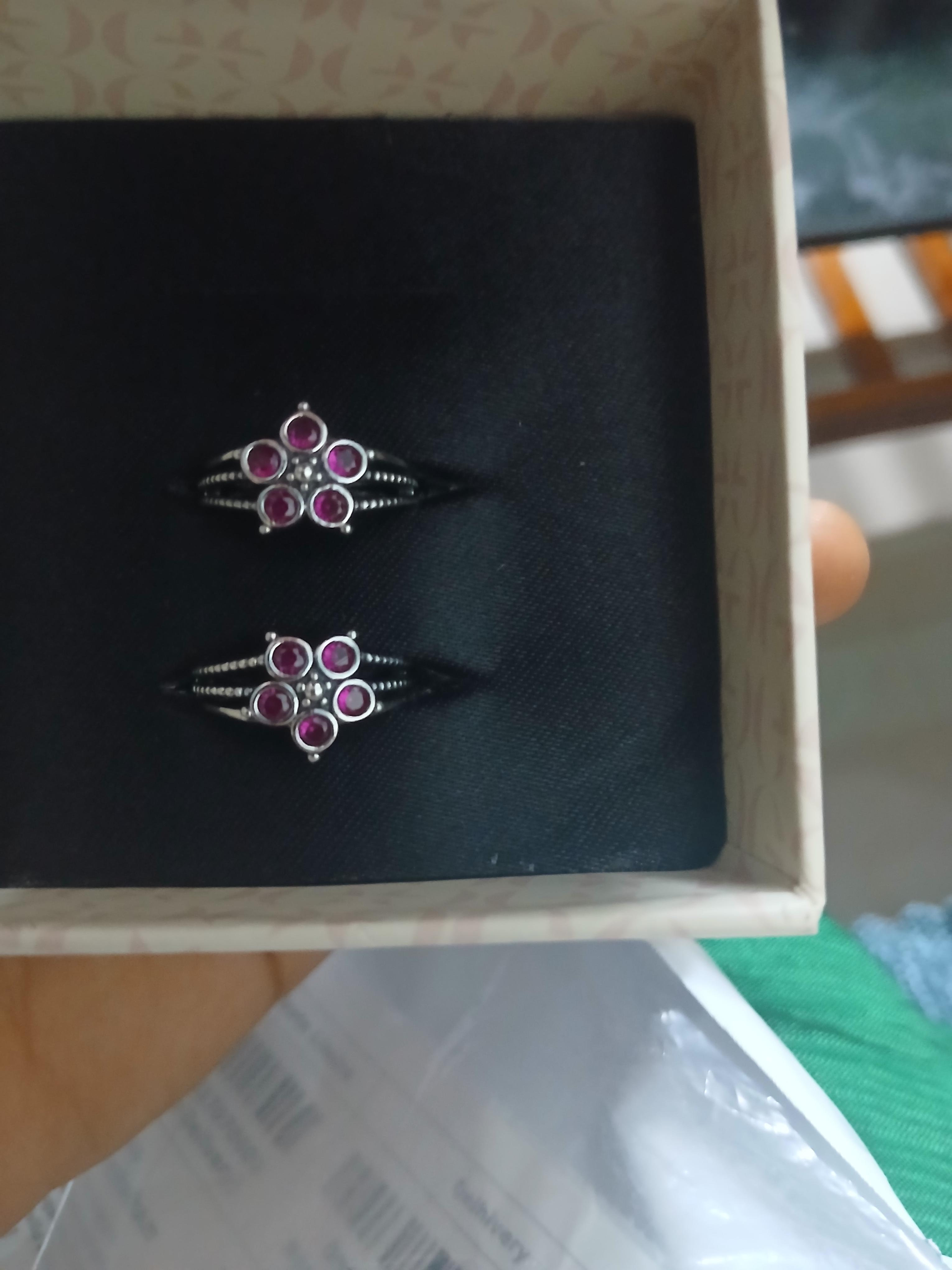 925 Silver  Oxidised Silver Kaumudi Adjustable Toe Rings Gifts For Women And Girls