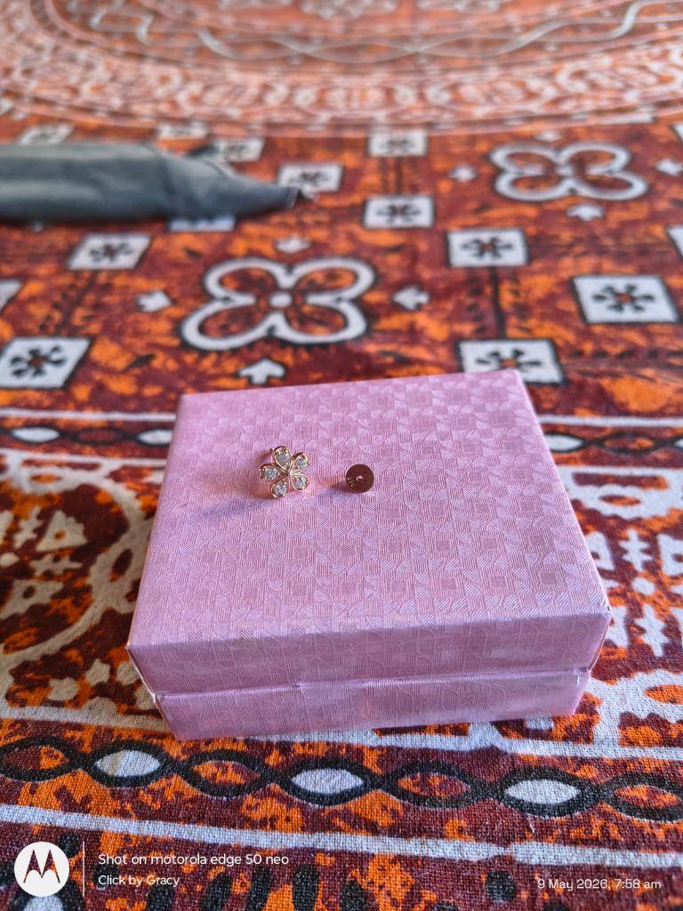 Silver Blossom Sparkle Stud Earrings