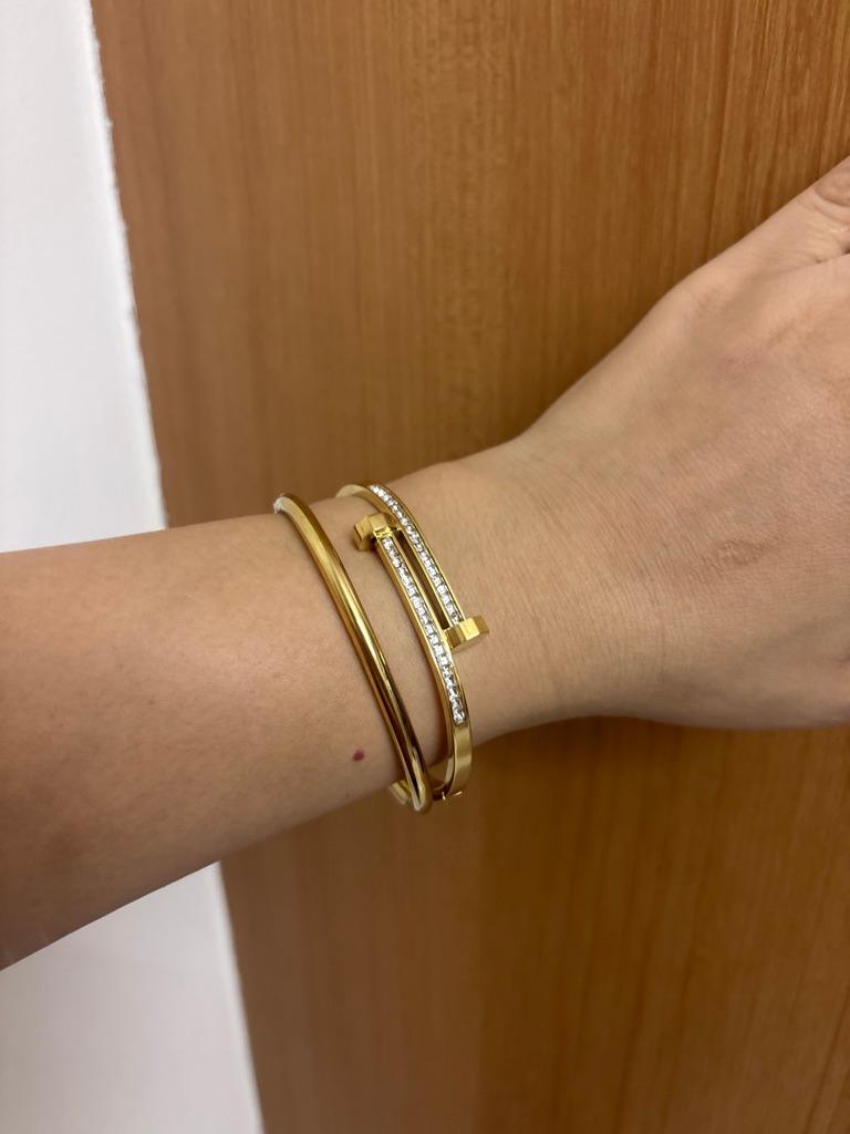 Luxe Nail Studded Bracelet 18Kt Gold Finish & Ad Sparkle