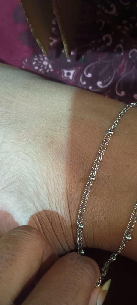 925 Silver Twinkling Duo Anklet