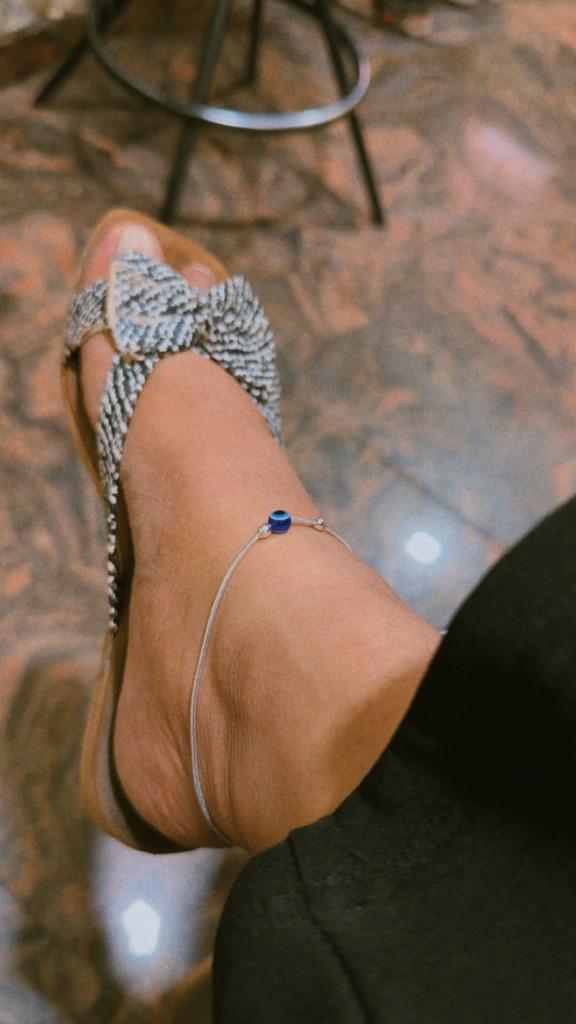 925 Sterling Silver Evil Eye Traditional Anklet For Women