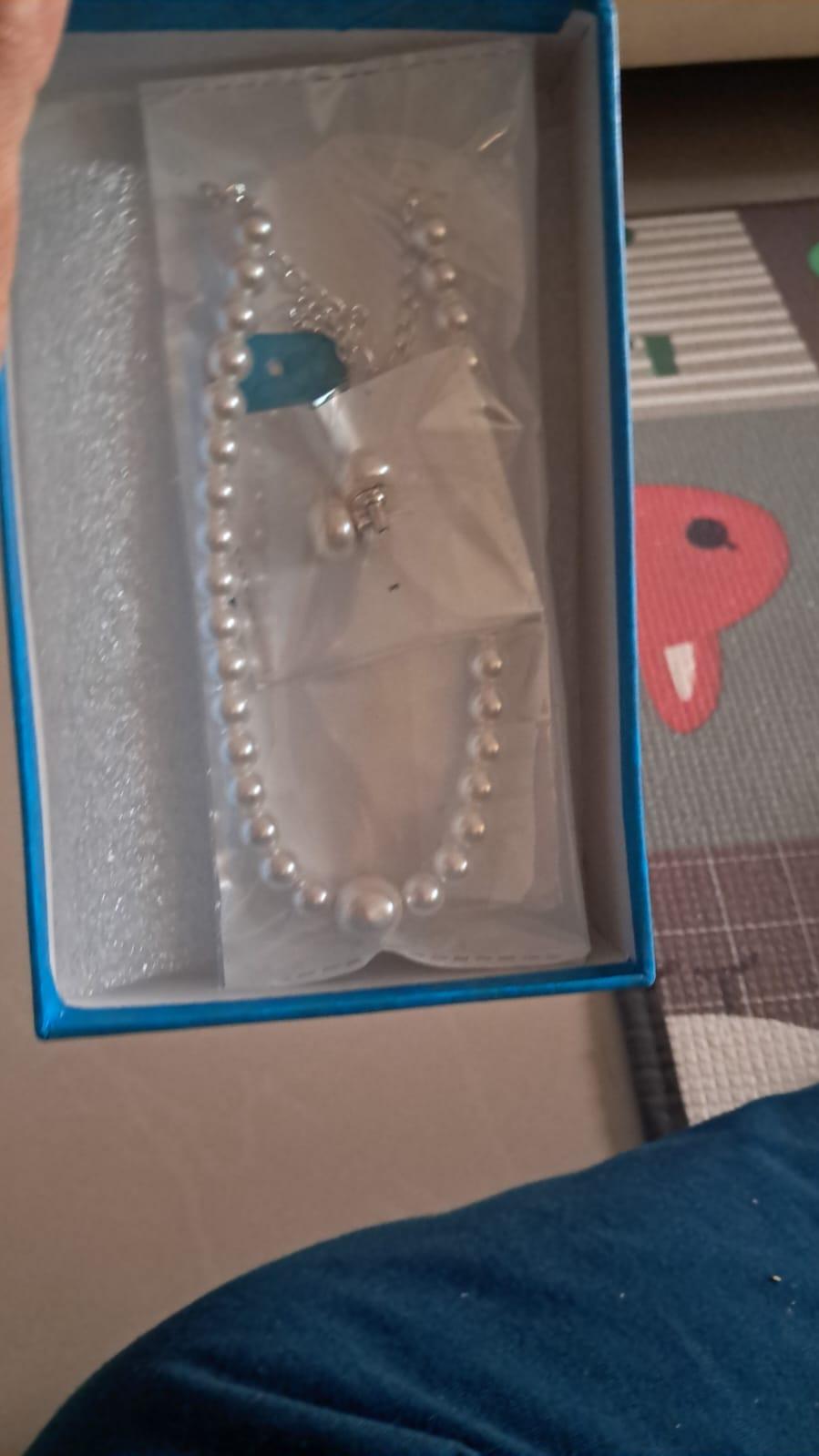 Single String Pearl Statement Necklace Jewellery Set