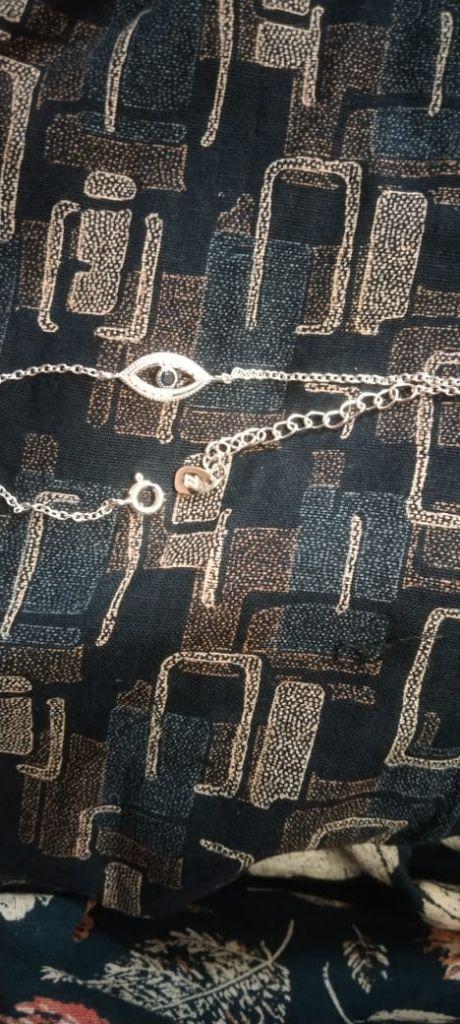 Silver Sapphire Evil Eye Bracelet