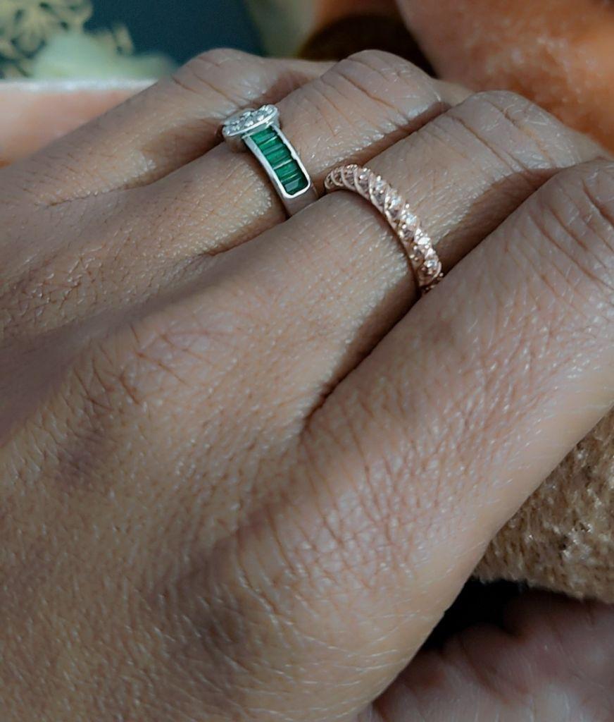 Band With A Twisted Trail Rose Gold Plated Sterling Silver Ring