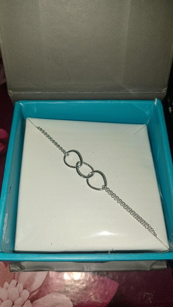 Carlton London 925 Sterling Silver Rhodium Plated Double Chain Adjustable Link Bracelet