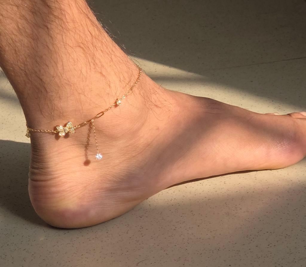 Kushal'S Fashion Jewellery White Gold-Plated Party Trendy Zircon Anklet -455241