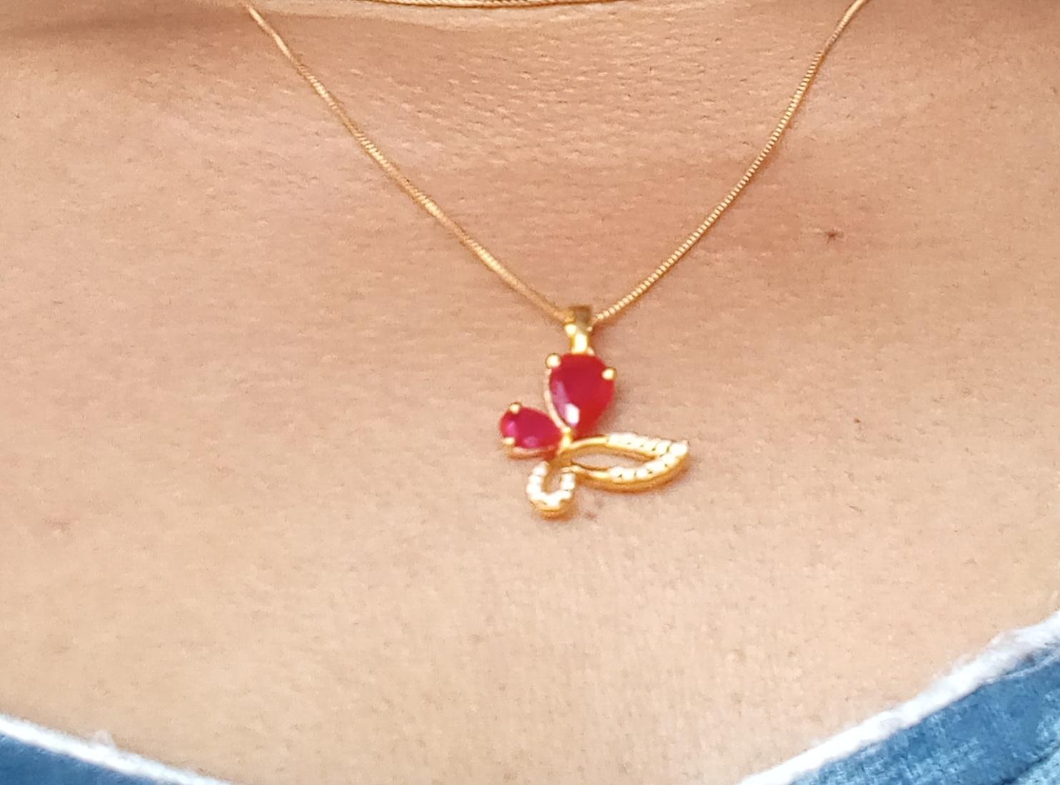 Golden Butterfly Ruby Pendant