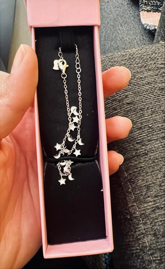 Giva 925 Silver Star Moon Kids Bracelet (2 - 8 Years), Adjustable | Gifts For Kids| With Certificate Of Authenticity And 925 Stamp | 6 Months Warranty