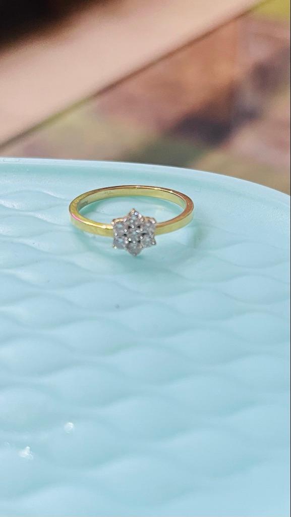 0.28Ct Lab Grown Diamond Ring In 18Kt Gold Vermeil