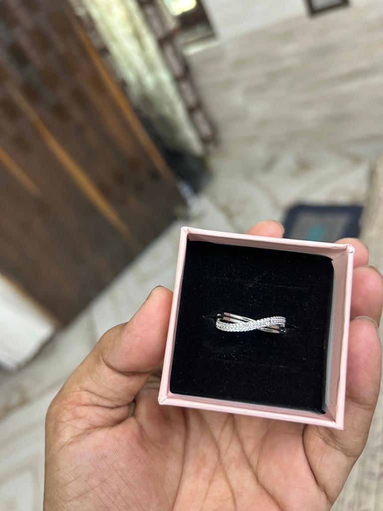 Divine Cross Rhodium Plated 925 Sterling Silver Women'S Ring