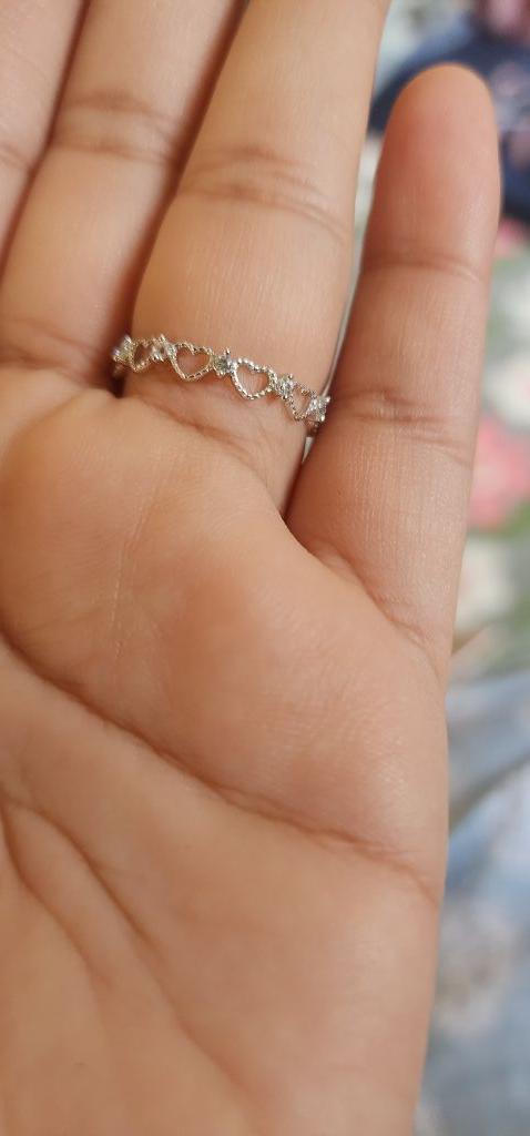 925 Sterling Silver Minimalist Heart Band Ring I Adjustable Silver Rings For Women & Girls