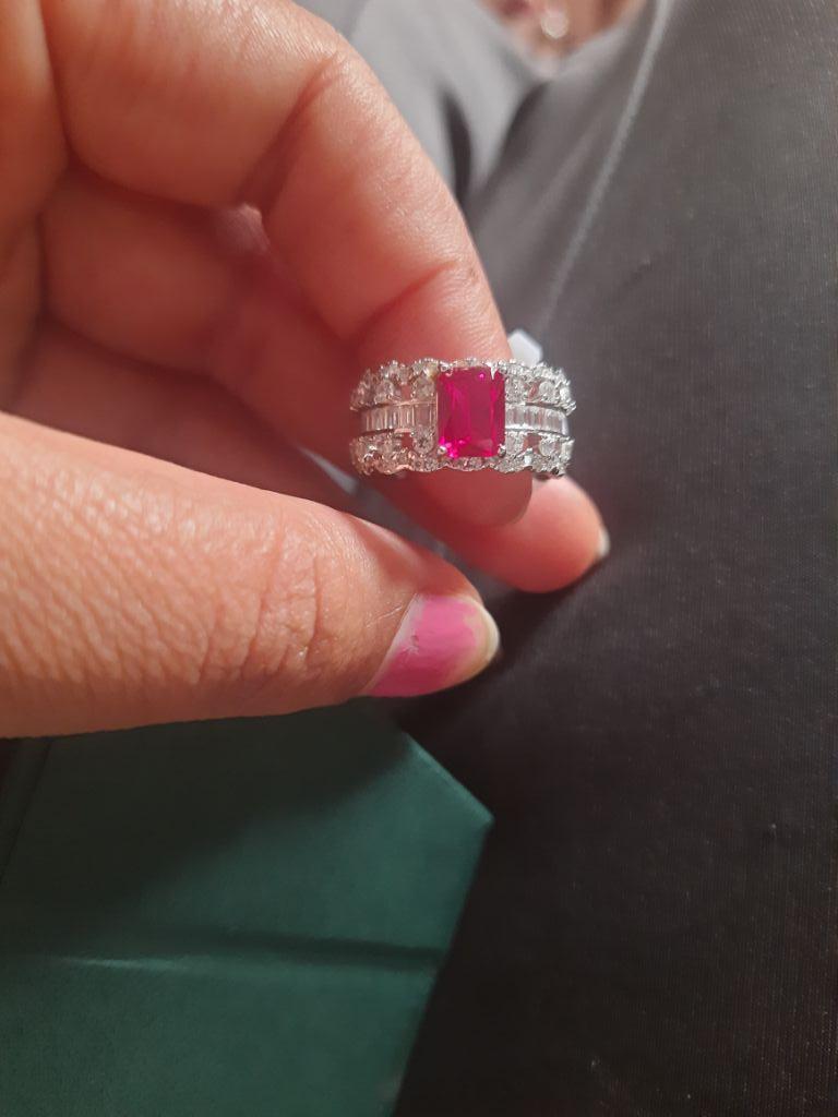 Regal Shine Ruby Silver Ring