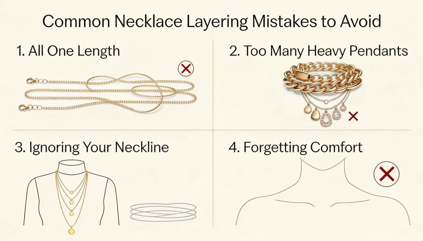 Common Necklace Layering Mistakes to Avoid.