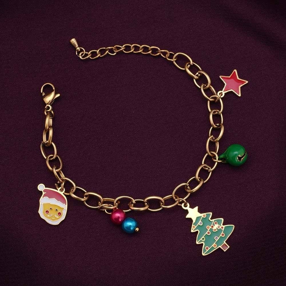 Palmonas Christmas Charm Golden Bracelet, Waterproof And Anti Tarnish from Eternz.