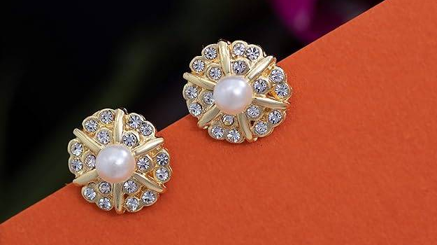 MYSTIC Classic Pearl & Crystal Stud Jewelry