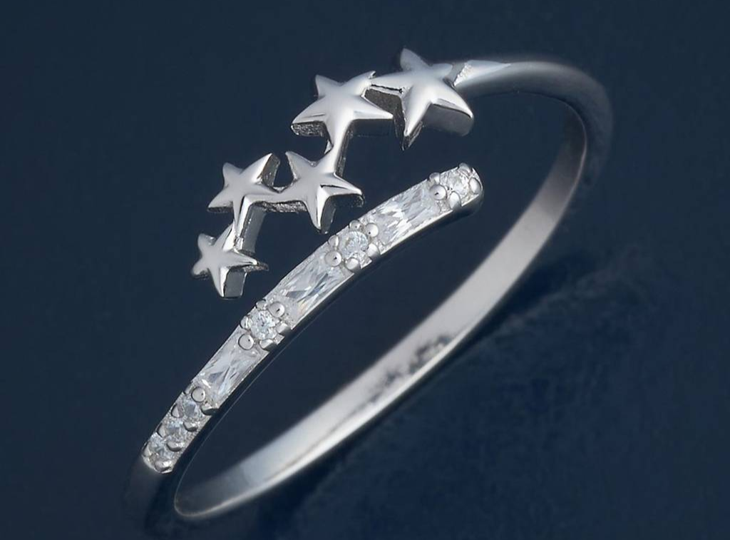 Kushal's Rhodium-Plated Party 92.5 Sterling Silver Finger Ring