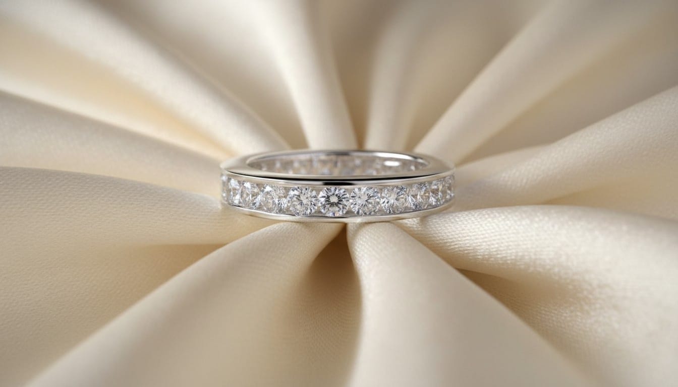 925 Pure Silver Band Full Eternity Ring (Wedding Style) From Eternz.