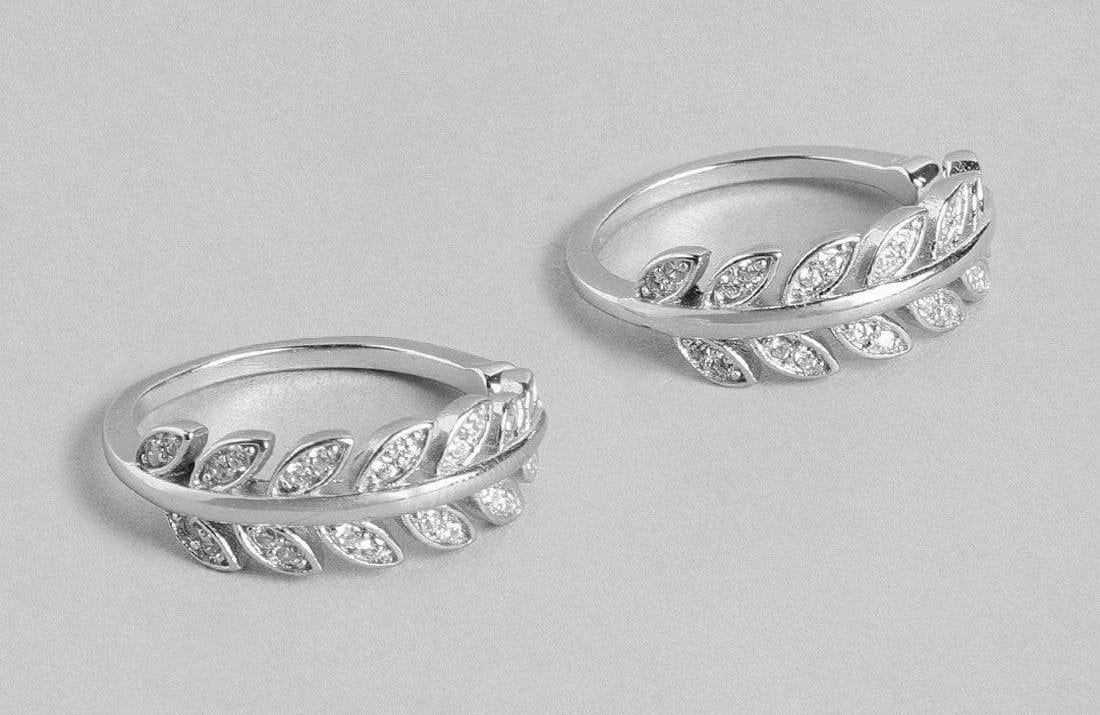 Nature's Grace Leafy Silver Adjustable 925 Silver Toe Ring From Eternz.