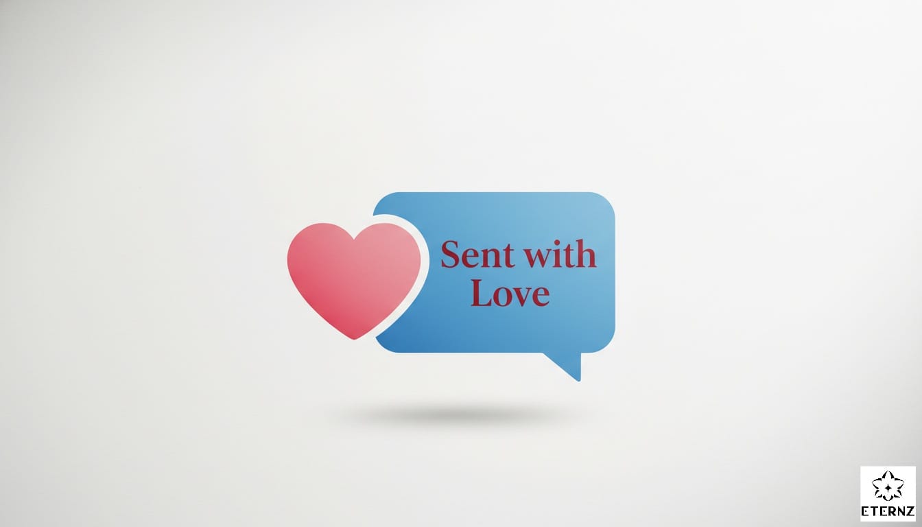 Heart icon and chat bubble with Sent with Love text for 2026 Valentine's Day wishes in India social media background.