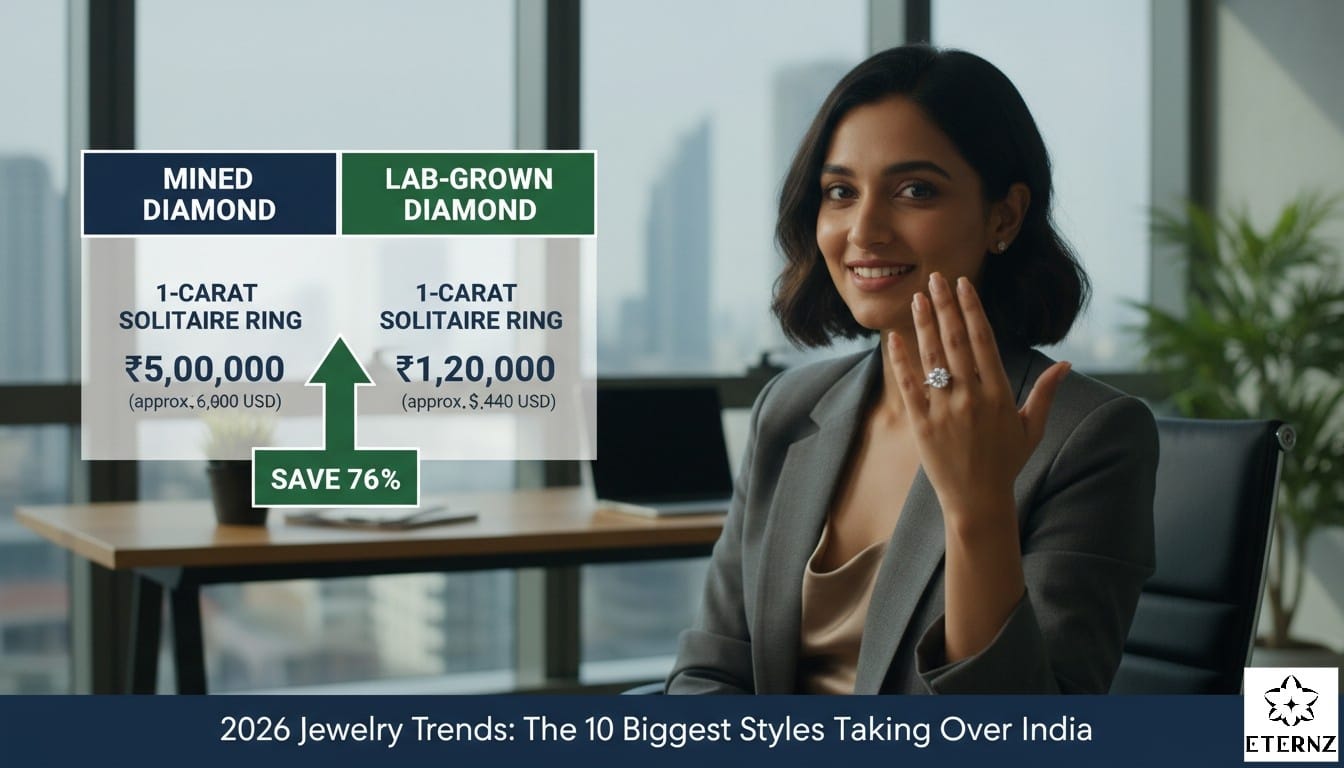 visuals comparing price of lab-grown and mined-diamond