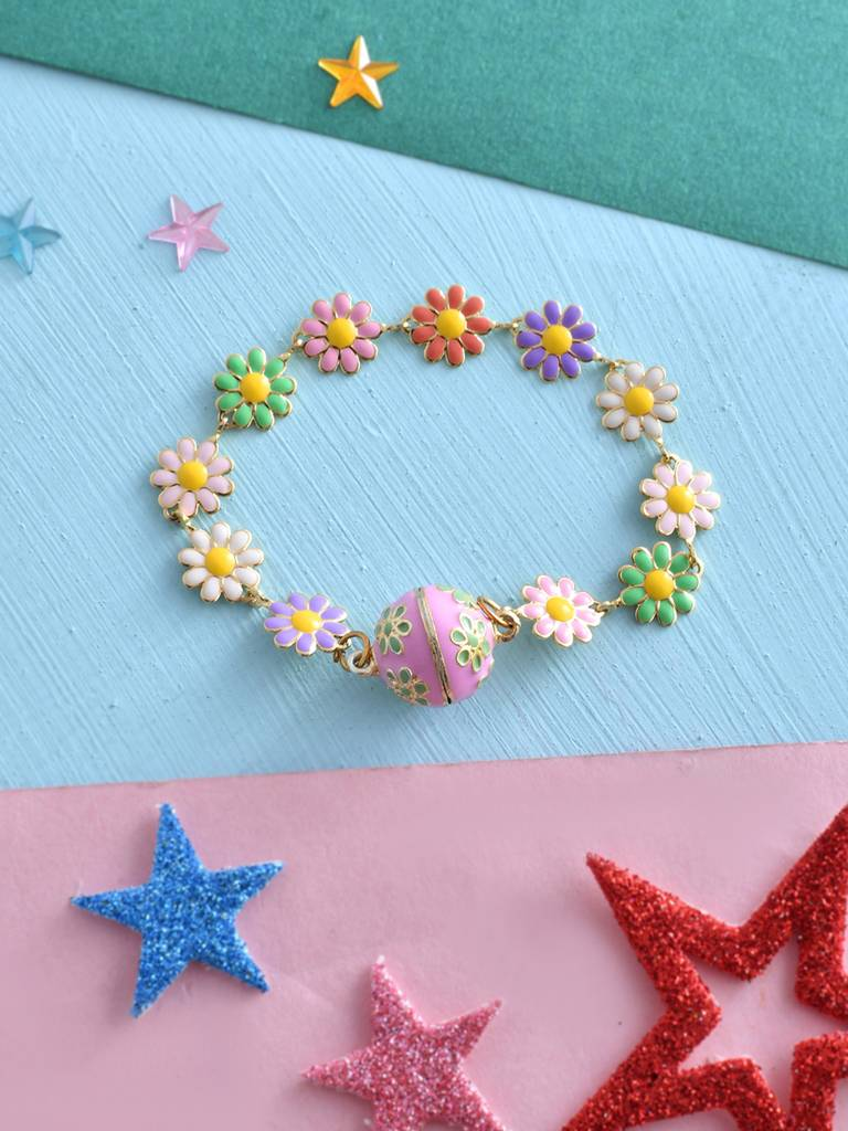Voylla Colourful Flowers Kid'S Thread Rakhi For Kids.