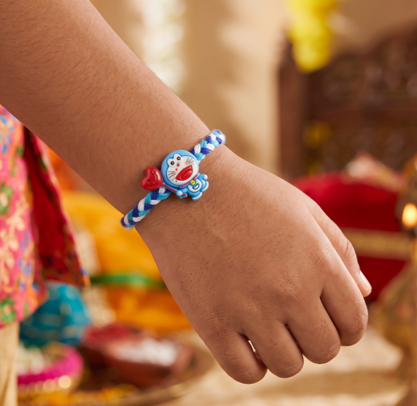 BelleVogue Doraemon With Heart Blue Kids Cartoon Character Rakhi (Free Size)