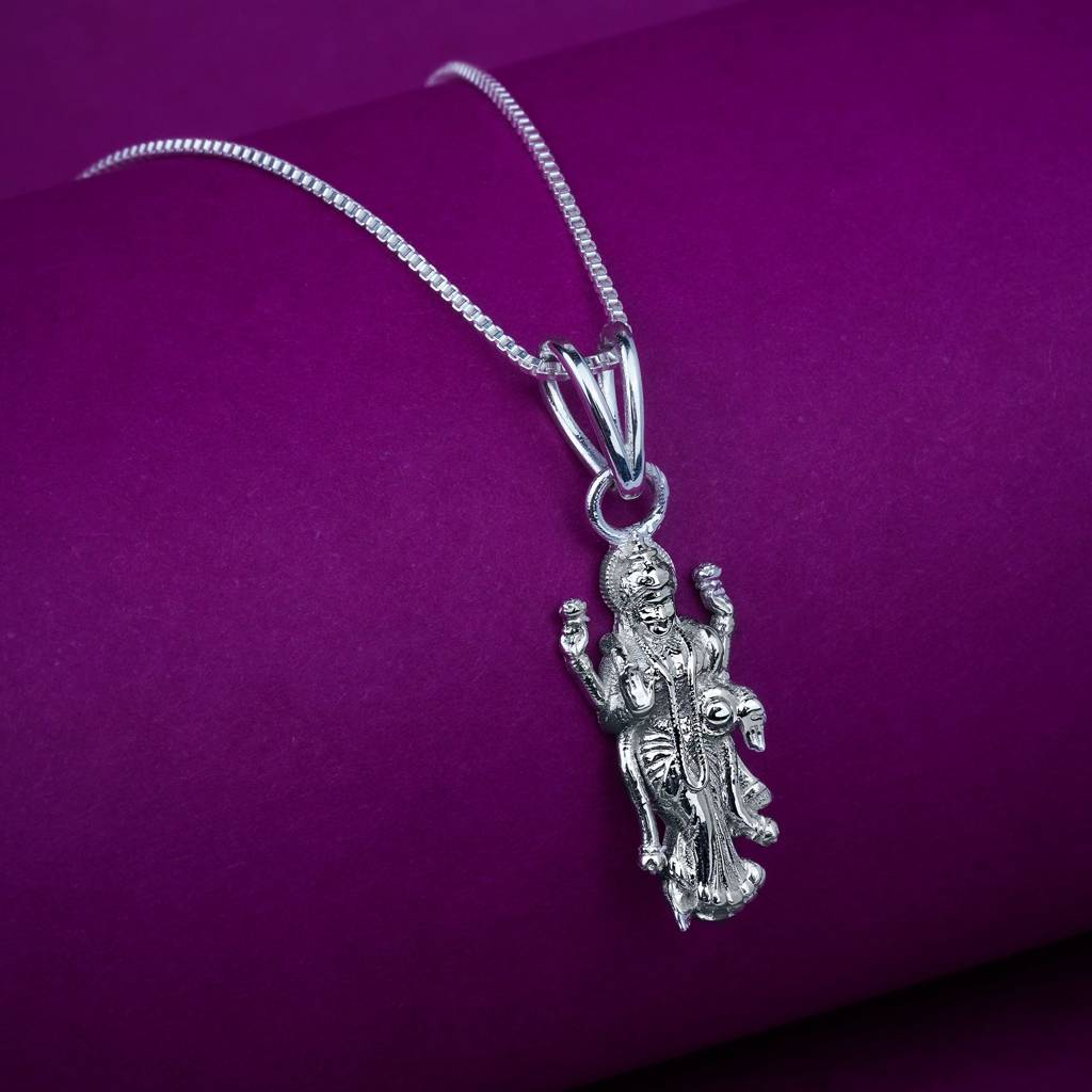 ZALKARI Silver Devi Laxmi God Pendant