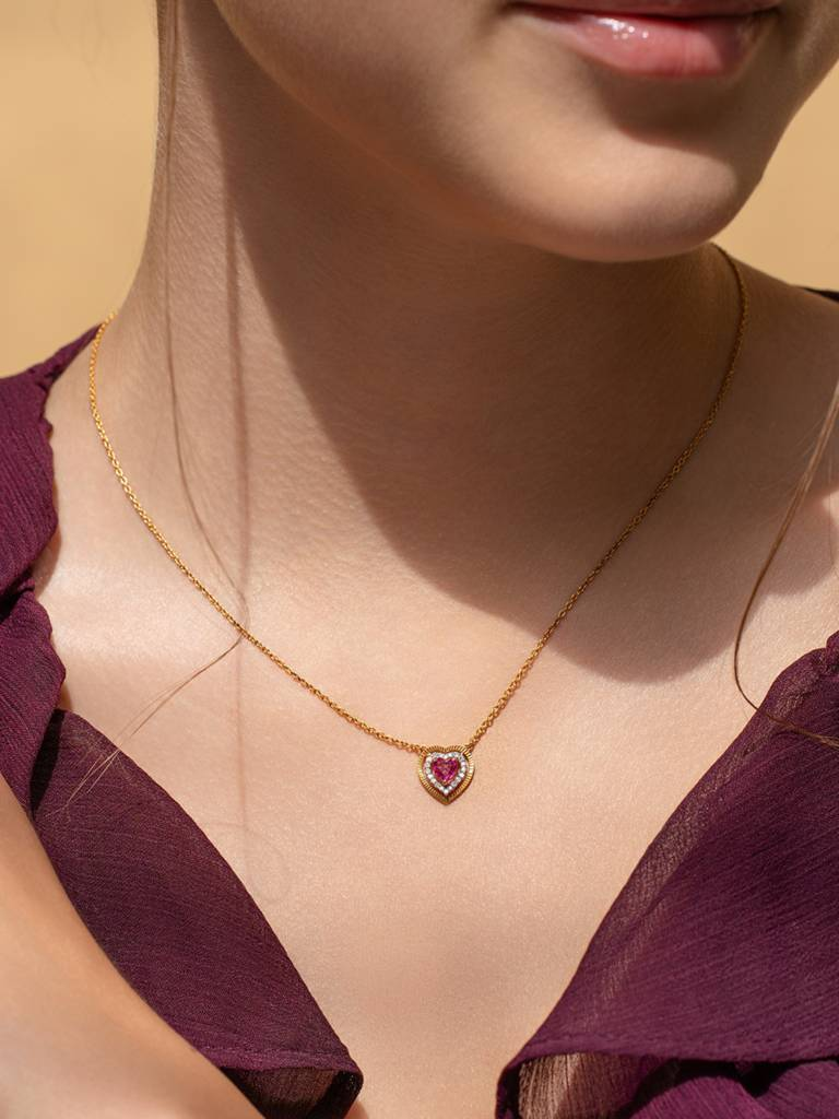 Shayn Heart Glow Pendant 925 Sterling Silver 18Kt Gold Vermeil Jewellery For Women.