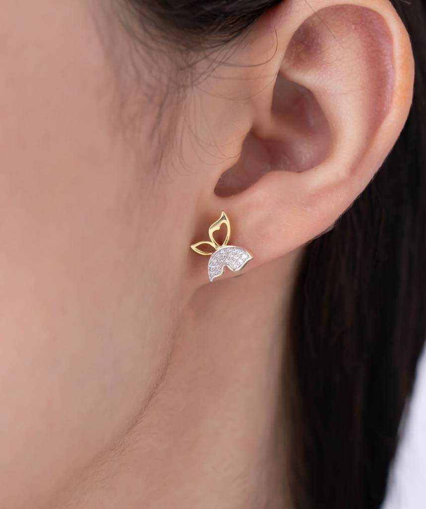 Kymee 18K Gold Vermeil Twinkle Butterfly Studs.