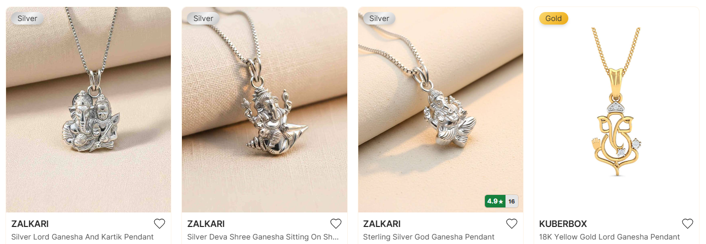 Ganpati or Ganesha pendants.