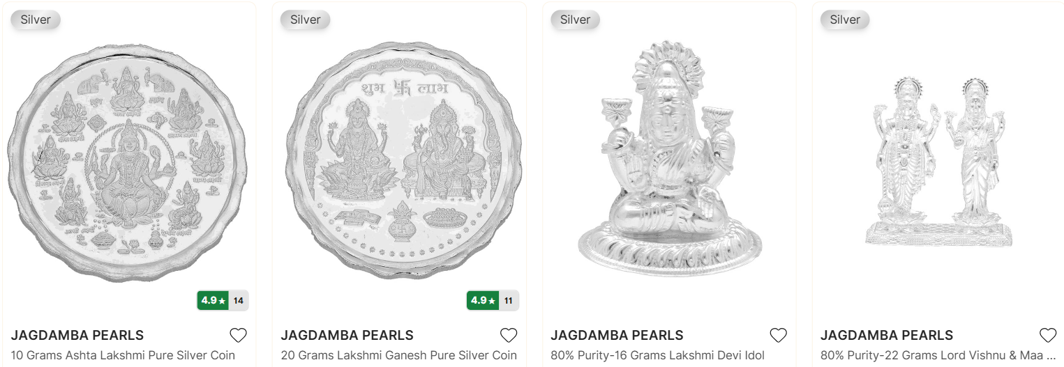 Silver Idols & Coins.
