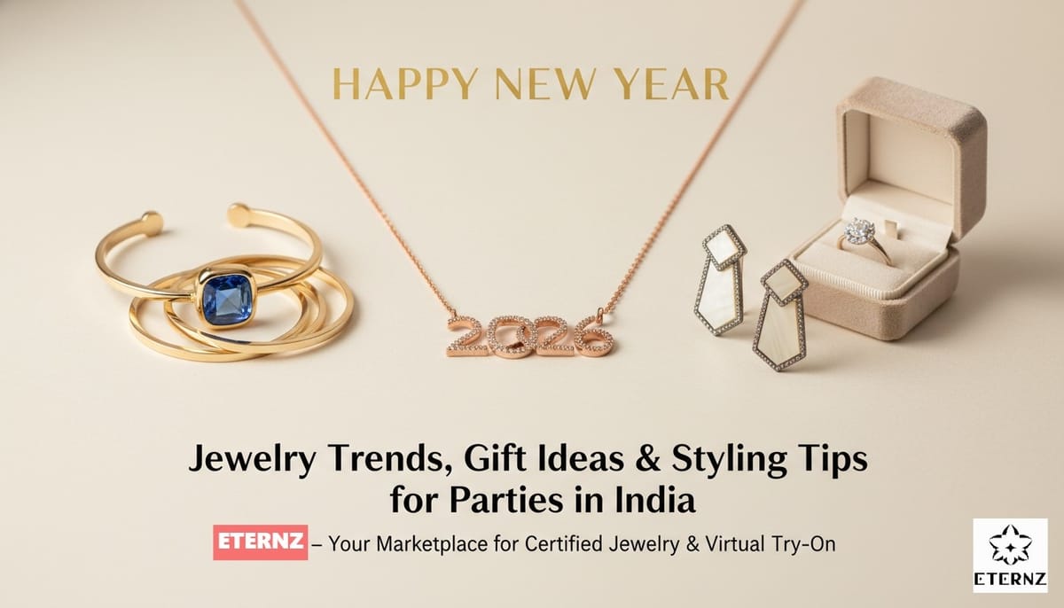 Blog cover for '2026 Jewelry Trends, Gift Ideas & Party Styling Tips in India' by Eternz.