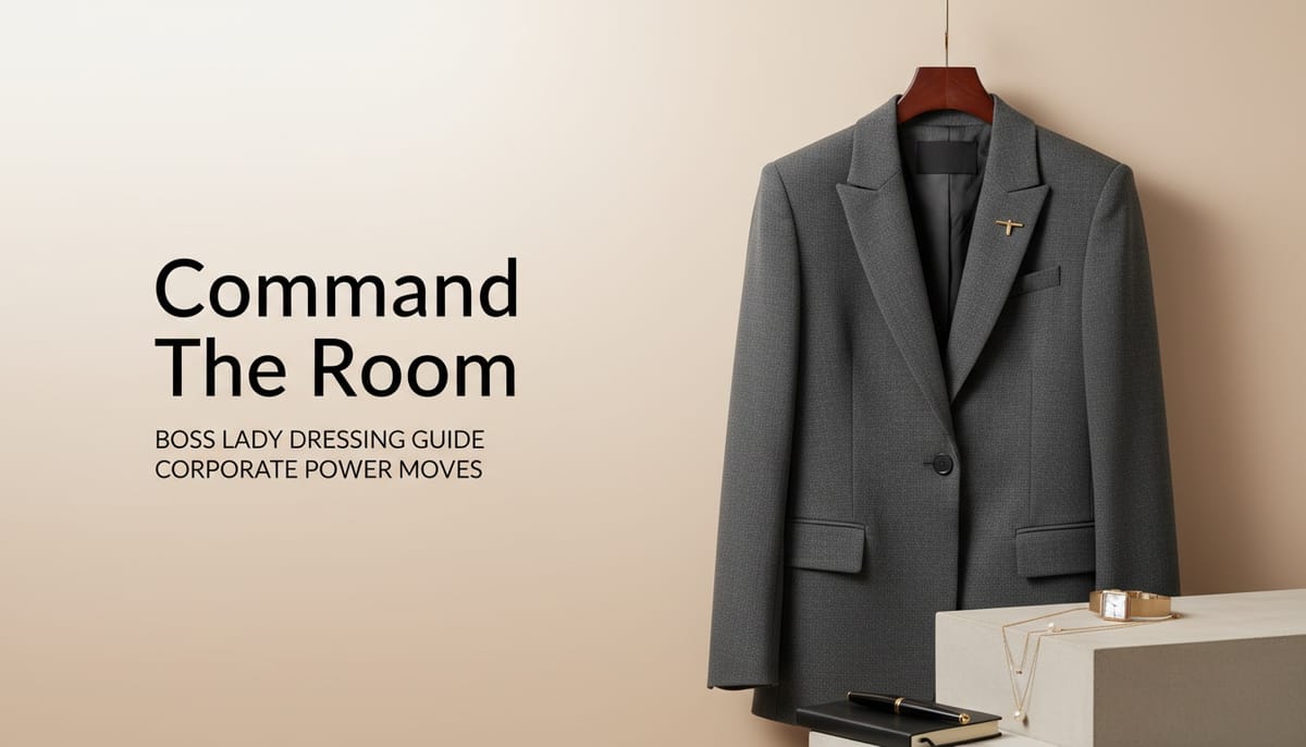 Blog cover for 'Boss Lady Dressing Guide: Corporate Power Moves' by Eternz.