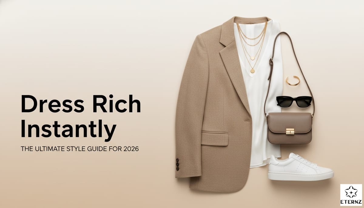 Blog cover for 'How to Look Expensive on a Budget: Master Quiet Luxury with Smart Styling & Wardrobe Hacks' by Eternz.