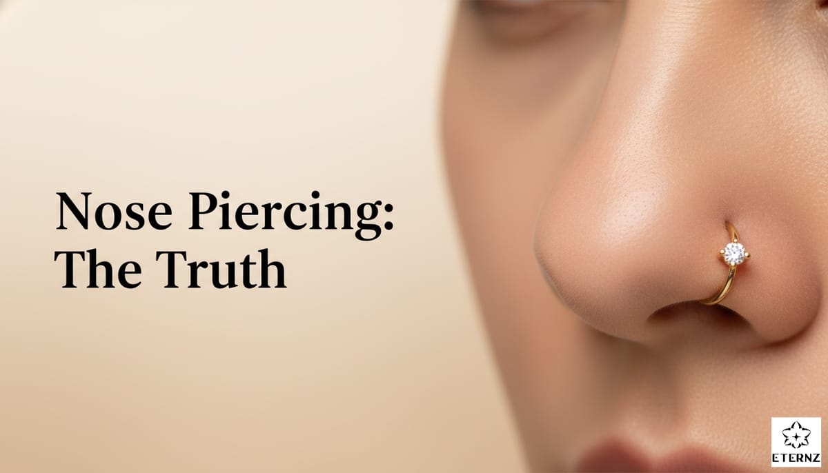 Blog cover for 'Complete Guide to Nose Piercing in India' by Eternz.