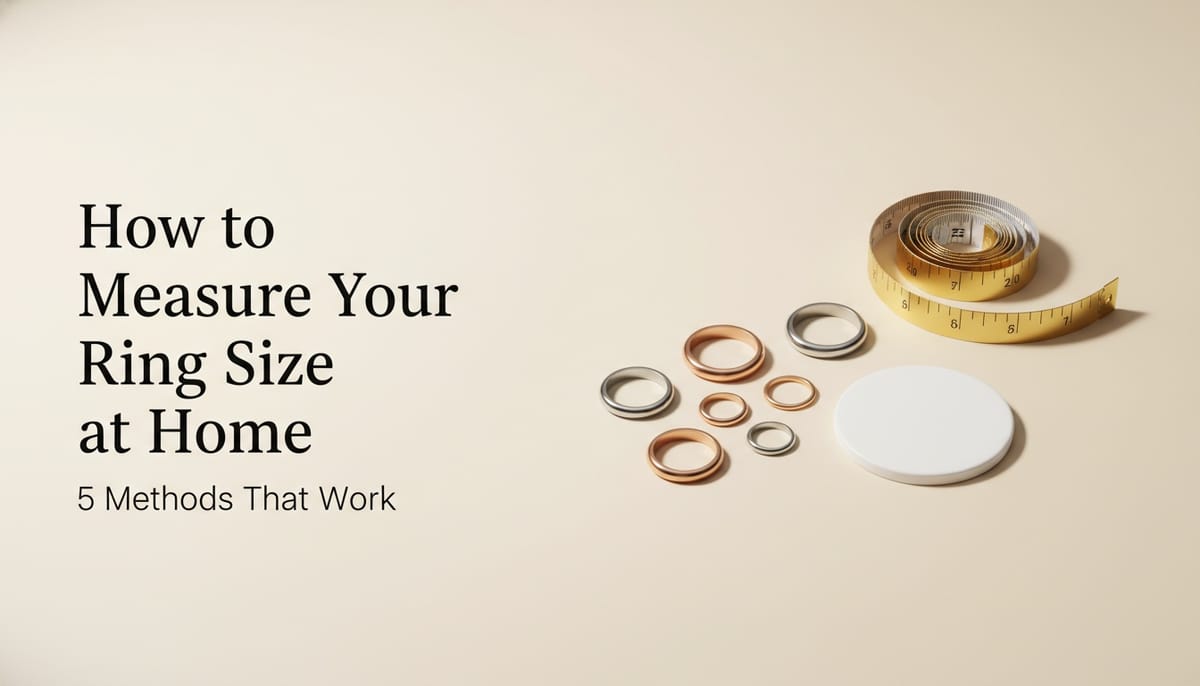Blog cover for 'How to Measure Ring Size at Home: 5 Easy Ways' by Eternz.