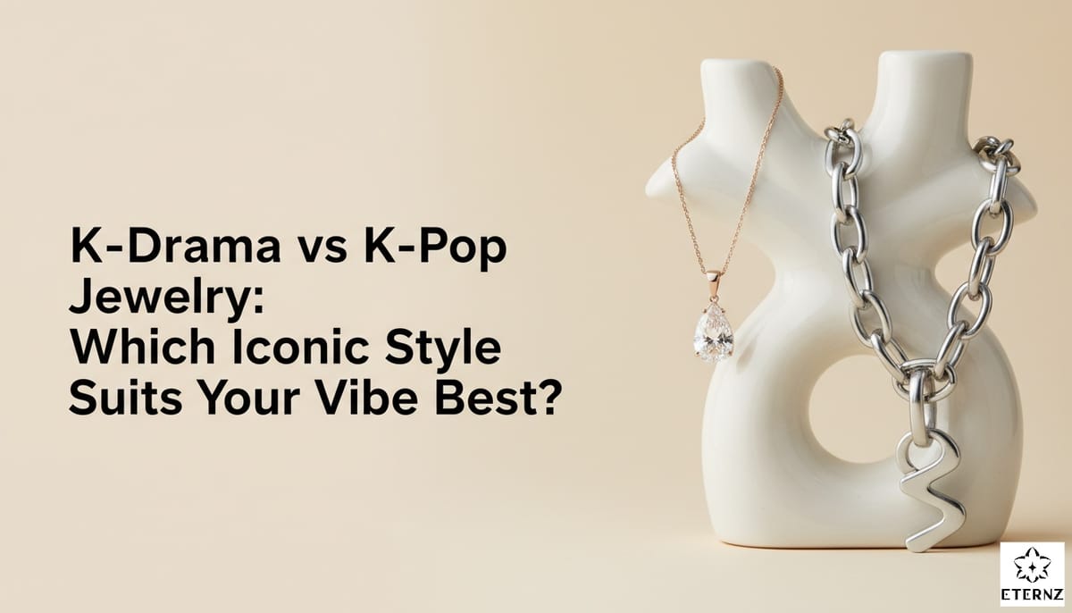 Blog cover for the 'K-Drama vs K-Pop Jewelry: Which Style to Pick?' by Eternz.