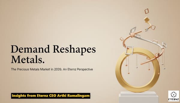 Explore why gold and silver prices are soaring in 2026, from Eternz CEO Arthi Ramalingam.