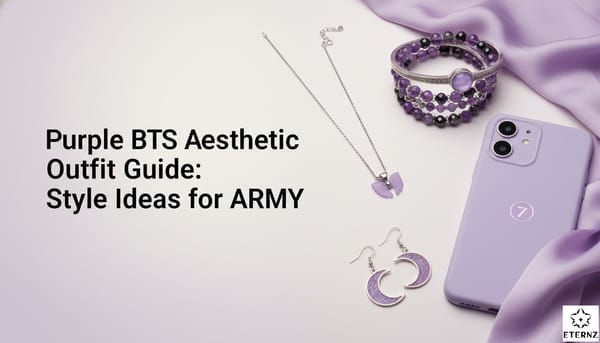 Blog cover for 'Purple BTS Aesthetic Outfit Guide: Style Ideas for ARMY' by Eternz.